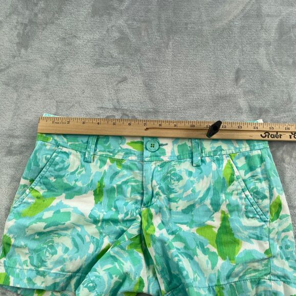 Lilly Pulitzer Shorts 00 Poolside Blue Rose Floral First Impression Callahan - Picture 5 of 15